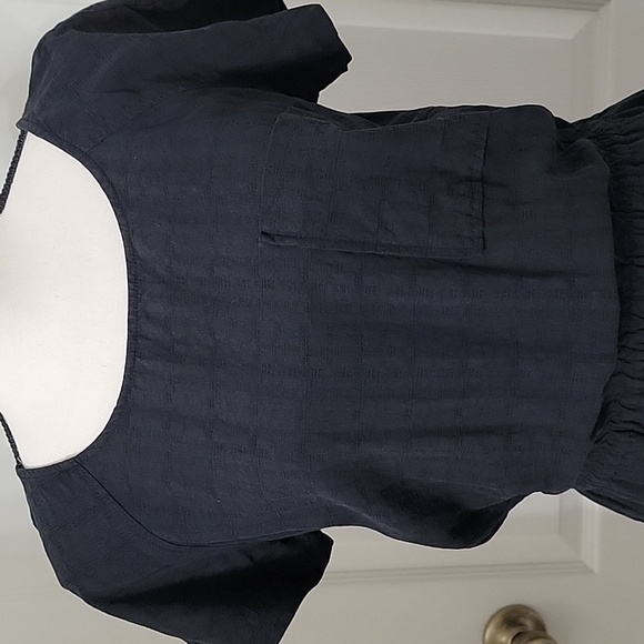 Broadway & Broome Size 4 Black 100% Silk Dress, Elastic Waist, Short Sleeve, EUC - Picture 2 of 13